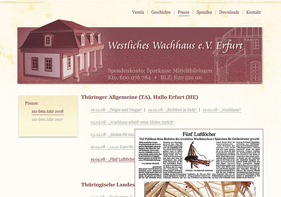 Copyright © by NT.AG  / / /  Logokreation  / /  Konzeption und Gestaltung der Internetpräsenz  / /  Implementierung auf Basis von HTML und CSS  / /  Contentaufbereitung und redaktionelle Unterstützung<br>www.westliches-wachhaus-erfurt.de