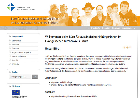 Copyright © by 3xk  / / /  Konzeption und Gestaltung der Internetpräsenz  / /  Implementierung auf Basis des CMS Joomla  / /  Contentaufbereitung und redaktionelle Unterstützung<br>www.auslaenderberatung-erfurt.de